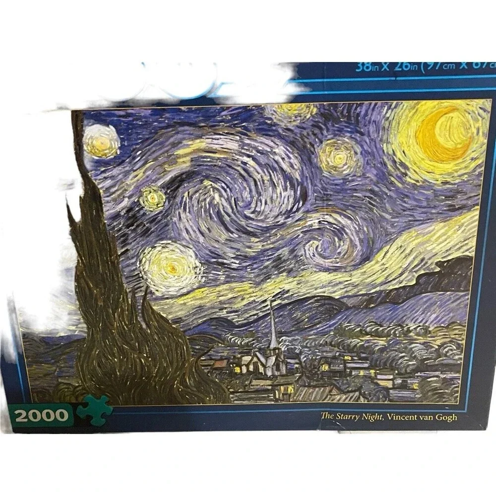 2000pc THE STARRY NIGHT JIGSAW PUZZLE Vincent Van Gogh Buffalo Games Complete